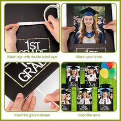 2026 Graduation Decorations– K–12 Photo Display Yard Signs with Stakes, Schoo