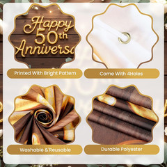 Happy 50Th Anniversary Decorations Banner, 50Th Wedding Anniversary Party Decora