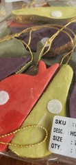NEW – Glitter Handmade Paper Honeycomb Fruit Garland 72 in World Market Apple