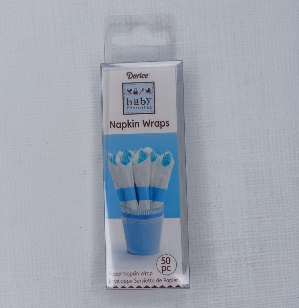 Darice Baby Favorites Blue Napkin Wraps Baby Boy Shower Gender Reveal