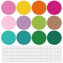 600 PCS Round Paper Cutouts 2 Inch Assorted Summer Colors Bulletin Board