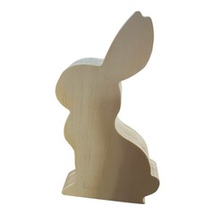 Celebrate It Wooden Bunny Shape Craft DIY Easter Decor Natural Wood Brand New
