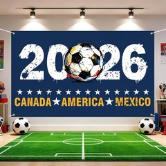 2026 World Cup Banner Flag3″Ã—5″Ft,Double-Sided 3-Ply Large Fabric Football Flag
