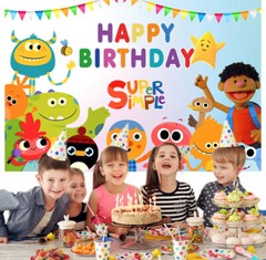 Super Simple Song Birthday Decorarion Backdrop Banner Party Supplies 5x3ft