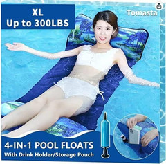 Pool Hammock,Inflatable Water Hammock for Adult, Fabric Mesh Floating up to 300