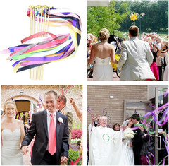 12 Piece Wands Wedding Streamers Fairy Sticks Ribbon Sticks with Bells