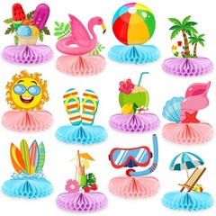 Adecortalk 12 Pcs Summer Beach Honeycomb Centerpieces Pool Party…