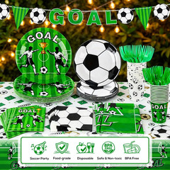 Soccer Party Decorations – Soccer Theme Birthday Party Decorations, 123PCS, Serv
