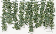 2 PCS Artificial Eucalyptus Garland 5.9FT Faux Silver Dollar Greenery Garland