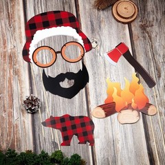 44 Pc Lumberjack Photobooth Props (Assorted)