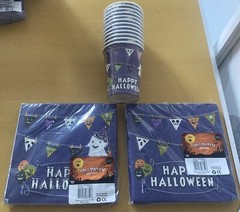 ICELAND LIMITED EDITION HALLOWEEN BLUE SPOOKY GHOST PARTY CUPS & 2 X NAPKINS NEW