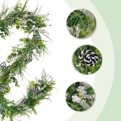 6 Ft Spring Green Boxwood Garland for Mantle, Greenery Spring Summer Garland