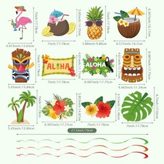 Hawaiian Luau Hanging Decorations, Luau Party Decorations, 24 PCS Hawaiian Lu…