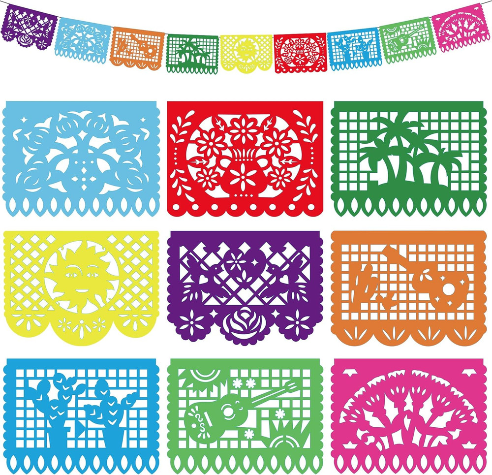 Cinco De Mayo Decorations – Papel Picado Banner Streams | Mexican Theme Birthday