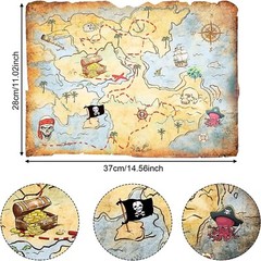 Outus 4 Pieces Treasure Map Party Accessory Gold Mind Treasure Map for Pirate…