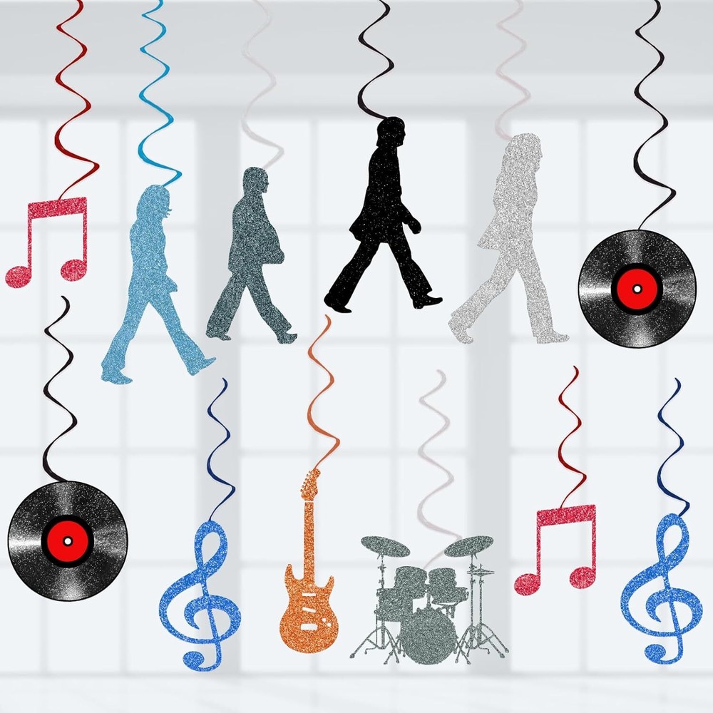 Rock and Roll Party Decorations 60s Retro Music Streamers Hanging…