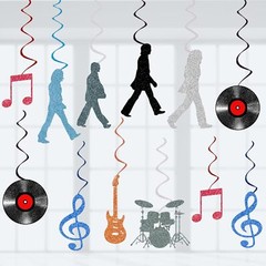 Rock and Roll Party Decorations 60s Retro Music Streamers Hanging…