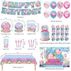 Axolotl Birthday Decorations Include Axolotl Plates-Napkins-Cups-Cutlery-Tabl…