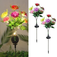 For Outdoor Solar Carnation Garden Lights IP65 Waterproof LED Stakes 2pcs