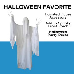 Morris Costumes 5.4 ft Standing Animated Life-Size Skeleton Ghost Decoration –