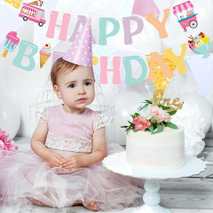 Ice Cream Happy Birthday Banner Sign Sweet Birthday Party Decorations Ice Cream
