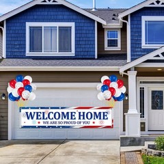 36 Pieces Welcome Home Banner Decoration Set, Large Fabric We Are So Proud of