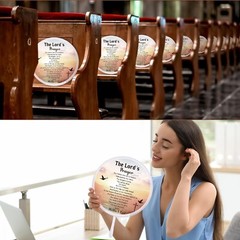 Tradder 50 Pcs Christian Religious Church Fans Folding Hand Fans Wedding Fans…
