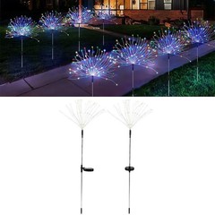 For Outdoor Solar Fireworks Lights with Warm White and Color Light Options