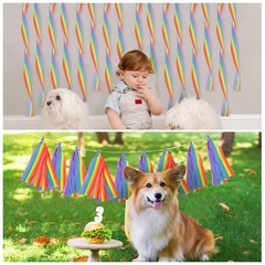 5 Rolls 165 FT Rainbow Crepe Paper Streamers 2.4 Inch Wide Colorful Party