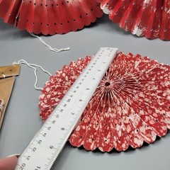 Red Paper Fans For Holidays NWT From TAG, Thick Coated Paper With Magnet Closure