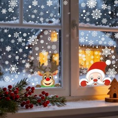 465 PCS 10 Sheet Double-Sided Christmas Window Clings, White 03