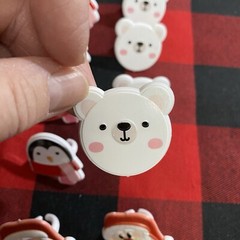 Christmas Cupcake Topper Rings 24 pc Cake Decoration Bear Santa Deer Fox Penguin