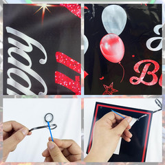 Red Birthday Background Party Supplies Decorations Red and Black Happy Birthday