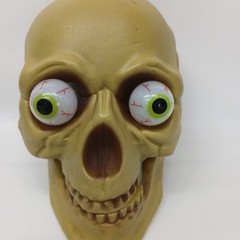 SKULL HEAD LIGHT UP EYES Halloween Prop Skeleton Tested, Eyes Change Colors