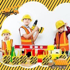 72 Pcs Construction Vest for Kids Construction Dressing up Supplies Including 24