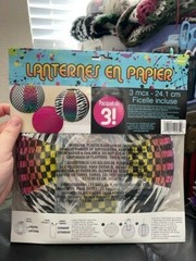NEON ANIMAL PRINT PAPER LANTERNS (3) Totally 80s Birthday Party Decorations New!