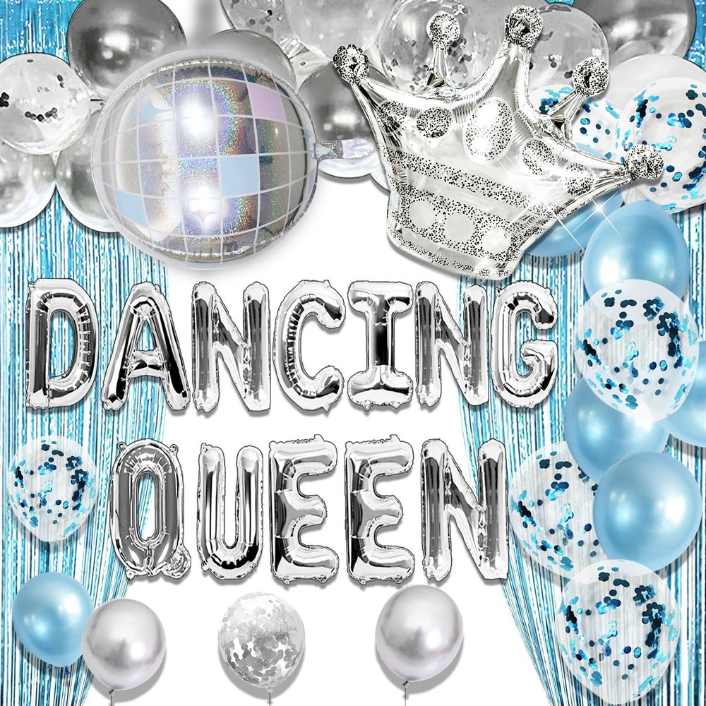 Blue Dancing Queen Birthday Decoration Mamma Mia Disco Party Decors 70s Theme