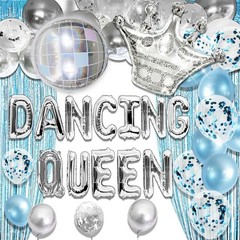 Blue Dancing Queen Birthday Decoration Mamma Mia Disco Party Decors 70s Theme