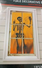 Skeleton’s Window Silhouettes Door Cover Halloween Horror Scene 33.5×65