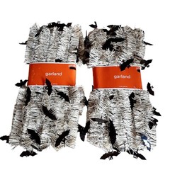Halloween Garland with Mylar Black Bats Party Decoration 12 Ft ea 2 Rolls