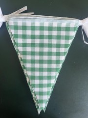 16 Meters 52ft Green White Checkered Banner Cotton Fabric Double Sided Gingha…