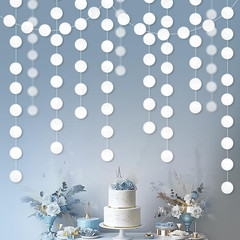Shining White Circle Dots Hanging Garland Sparkling White Circle Dots Hanging St
