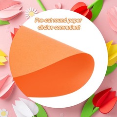 30 PCS Orange Circle Cutouts Paper 6 Inch Round Cardstock 200gsm 75lb DIY