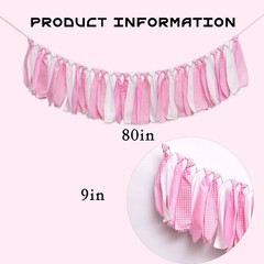 Pink and White Gingham Banner/Garland – First High Chair Banner,Gingham Garla…