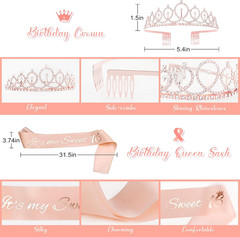 Sweet 16 Party Decorations, 16Th Birthday Decorations for Girls Rose Gold Pink F
