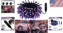 Create Festive Vibes with 33ft Red White Blue Golf Cart LED Lights – 100 Bulbs