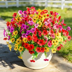 20 Pcs Artificial Flowers for Outdoors Fake 20 Pcs, Pink Red Purple Yellow