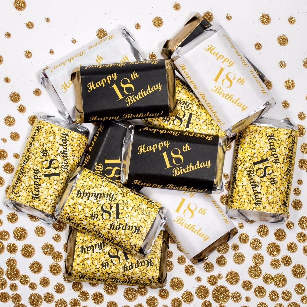 18th Birthday Decorations Miniatures Candy Bar Wrapper (CANDY NOT INCLUDED)