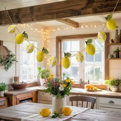 Felt 3D Lemon Garland Wool Felt Lemon Ball Banner Lemonade Birthday Party Dec…