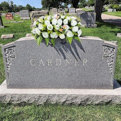 Artificial Headstone Flower Saddle, Cemetery Flowers for Grave, White